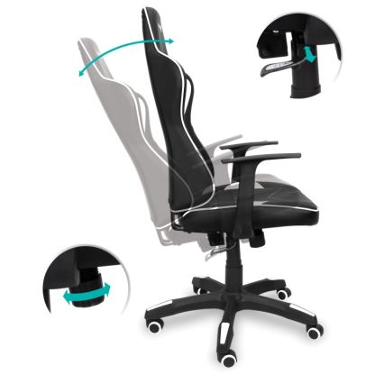 CONNECT IT CGC-0700-WH - Fauteuil de jeu LeMans Pro noir/blanc