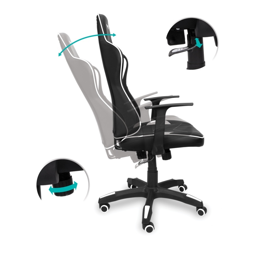 CONNECT IT CGC-0700-WH - Fauteuil de jeu LeMans Pro noir/blanc