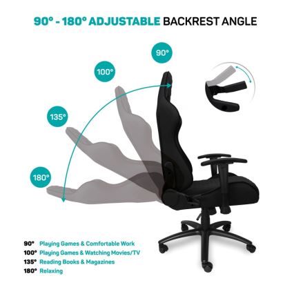 CONNECT IT CGC-1200-BK - Fauteuil de jeu Monaco Pro noir