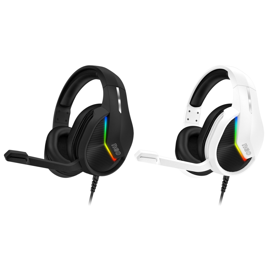 CONNECT IT CHP-3595-BK - Casque gaming filaire LED RGB avec un micro noir