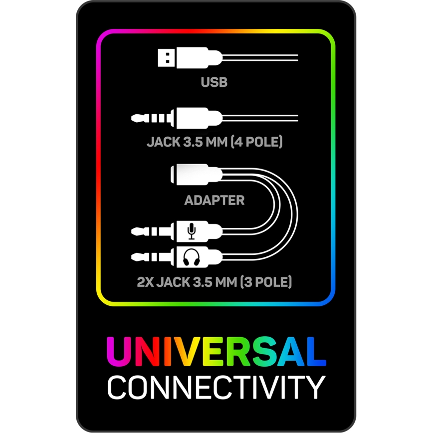 CONNECT IT CHP-3595-BK - LED RGB Bedrade gaming-koptelefoons met een microfoon zwart