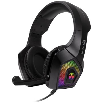 CONNECT IT CHP-5600-BK - LED RGB Bedrade gaming-koptelefoons met een microfoon zwart