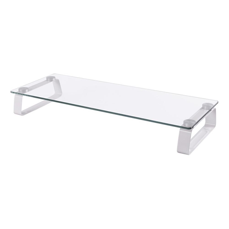 CONNECT IT CI-1135 - Multifunctioneel glazen voet doorzichtig/wit
