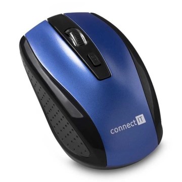 CONNECT IT CI-1225 - Souris sans fil 800/1200/1600 DPI, 2 piles AAA, noir/bleu