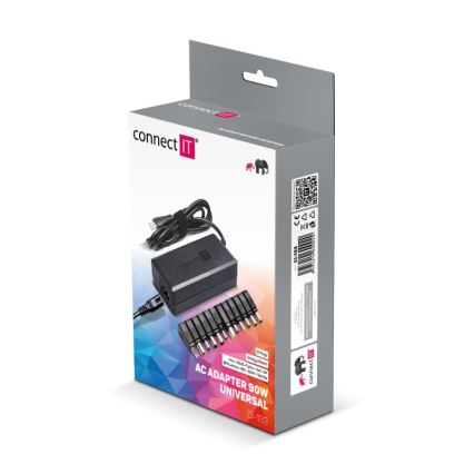 CONNECT IT CI-133 - Adaptateur d'alimentation universel pour ordinateurs portables 90W