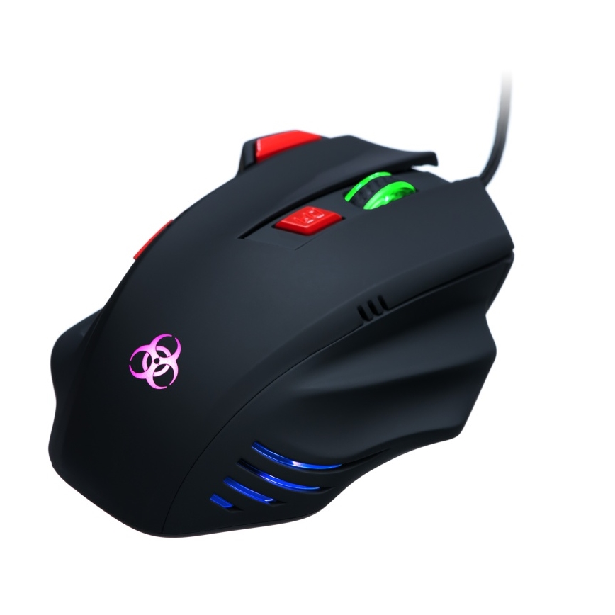 CONNECT IT CI-191 - LED Bedrade gaming muis 800/1600/2400/3200 DPI zwart