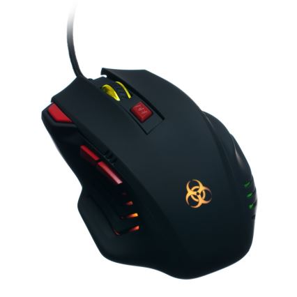 CONNECT IT CI-191 - LED Bedrade gaming muis 800/1600/2400/3200 DPI zwart