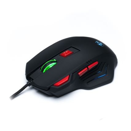 CONNECT IT CI-191 - LED Bedrade gaming muis 800/1600/2400/3200 DPI zwart