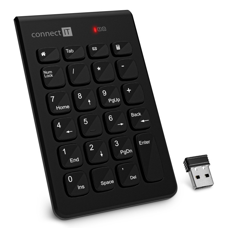 CONNECT IT CKB-0062-BK - Draadloos numeriek toetsenbord 1xAAA zwart