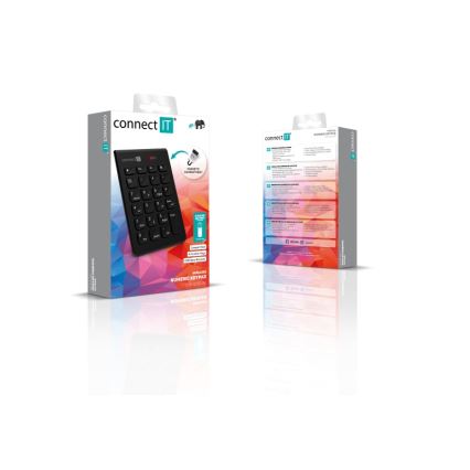 CONNECT IT CKB-0062-BK - Draadloos numeriek toetsenbord 1xAAA zwart