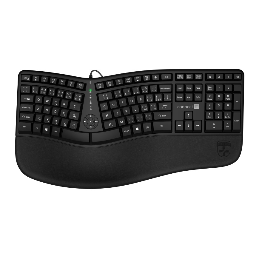 CONNECT IT CKB-2800-CS - Ergonomisch draadloos toetsenbord met CZ/SK-lokalisatie zwart