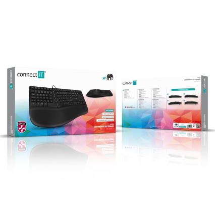 CONNECT IT CKB-2800-CS - Ergonomisch draadloos toetsenbord met CZ/SK-lokalisatie zwart
