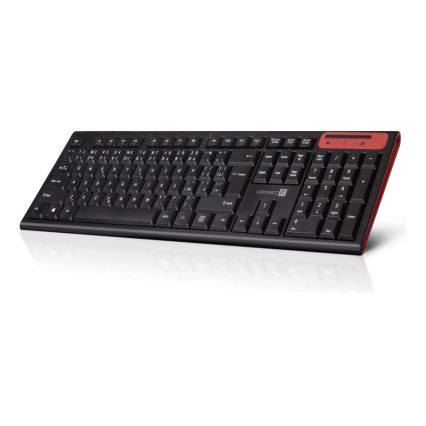 CONNECT IT CKB-3000-CS - Clavier multimédia sans fil avec localisation CZ/SK 2xAAA noir