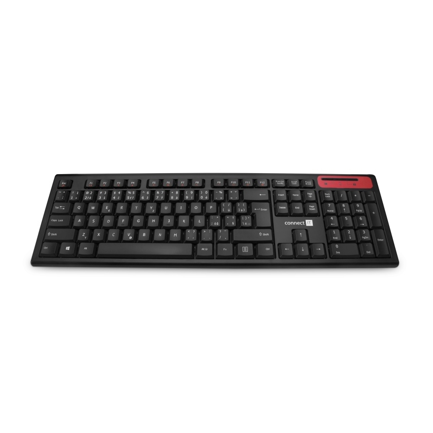 CONNECT IT CKB-3000-CS - Clavier multimédia sans fil avec localisation CZ/SK 2xAAA noir