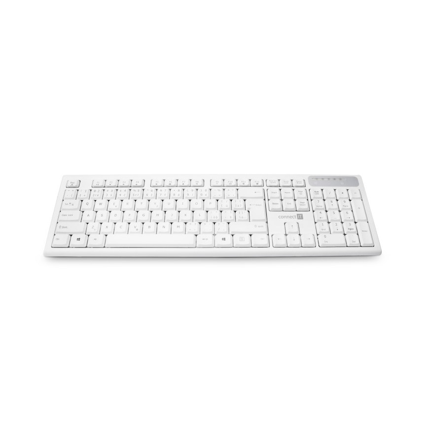 CONNECT IT CKB-3010-CS - Clavier multimédia sans fil avec localisation CZ/SK 2xAAA blanc
