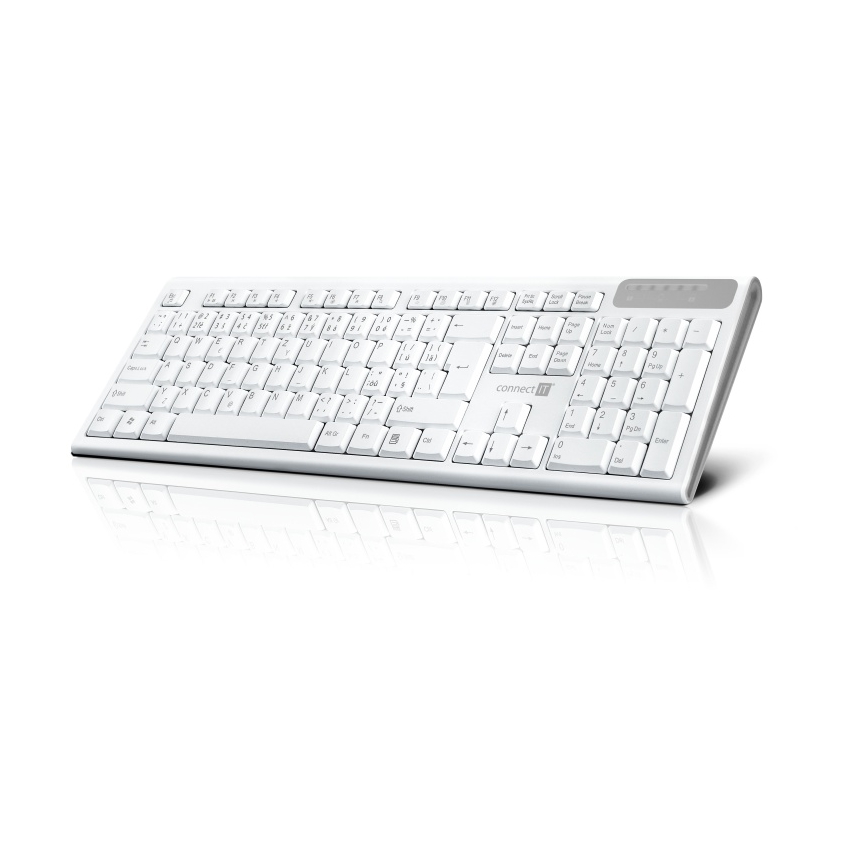 CONNECT IT CKB-3010-CS - Clavier multimédia sans fil avec localisation CZ/SK 2xAAA blanc