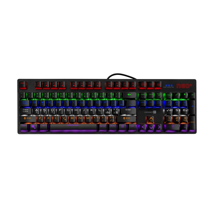 CONNECT IT CKB-3591-CS - Clavier gaming filaire LED RGB avec localisation CZ/SK noir + rouge cadre