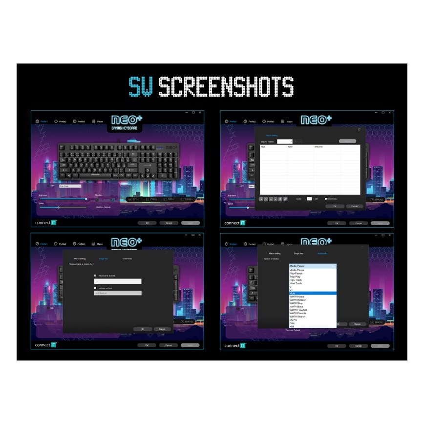 CONNECT IT CKB-3591-CS - LED RGB Bedraad gamingtoetsenbord met CZ/SK-lokalisatie zwart + rood Frame