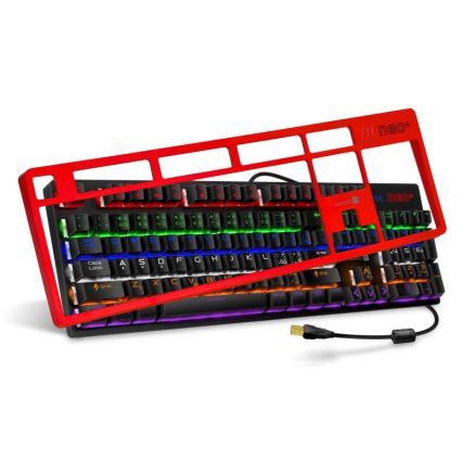 CONNECT IT CKB-3591-CS - LED RGB Bedraad gamingtoetsenbord met CZ/SK-lokalisatie zwart + rood Frame