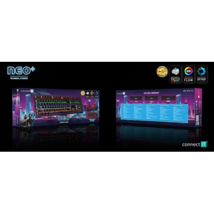 CONNECT IT CKB-3591-CS - LED RGB Bedraad gamingtoetsenbord met CZ/SK-lokalisatie zwart + rood Frame