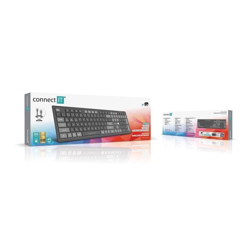 CONNECT IT CKB-5060-CS - Stil toetsenbord met laag profiel met CZ/SK-lokalisatie 350 mAh
