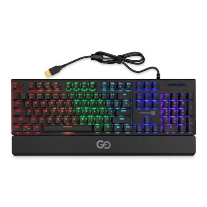CONNECT IT CKB-7050-CS - LED RGB Bedraad gamingtoetsenbord met CZ/SK-lokalisatie zwart