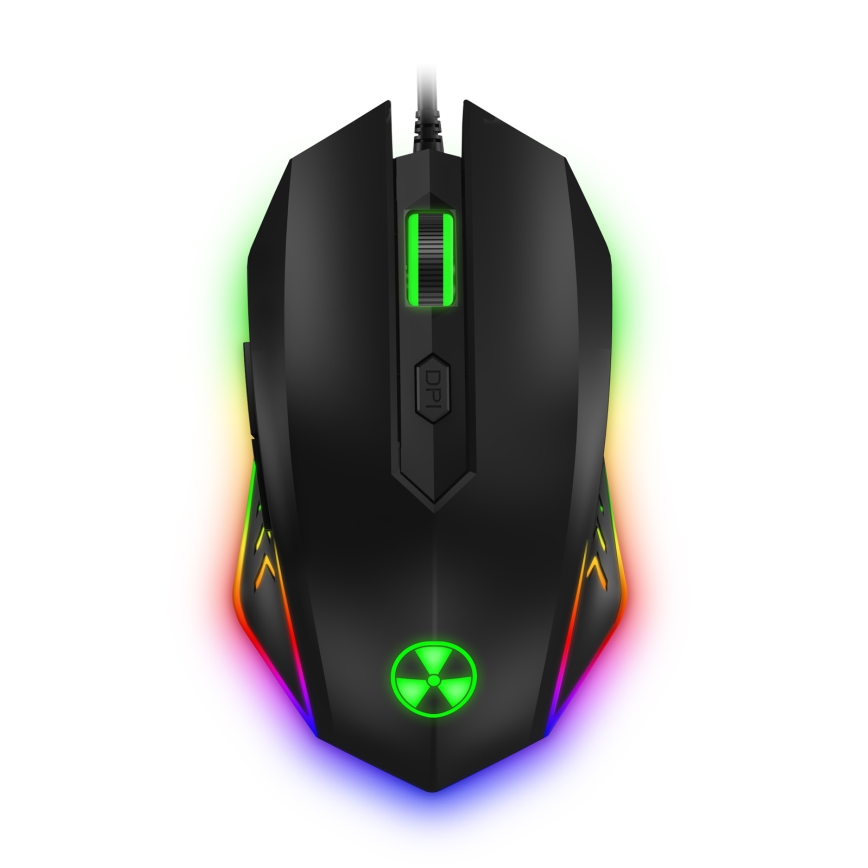 CONNECT IT CKM-3200-CS - LED RGB Bedraad gamingtoetsenbord en gamen muis 1200/1800/2400/3600 DPI met CZ/SK-lokalisatie zwart