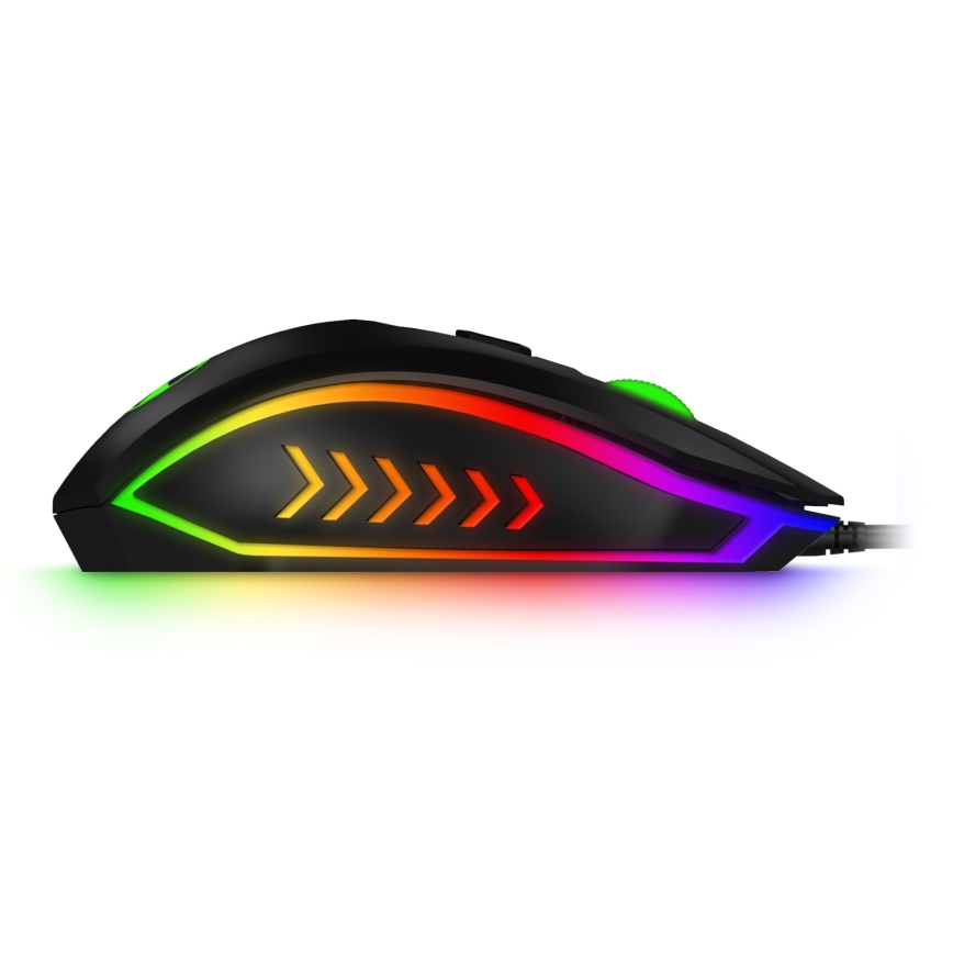 CONNECT IT CKM-3200-CS - LED RGB Bedraad gamingtoetsenbord en gamen muis 1200/1800/2400/3600 DPI met CZ/SK-lokalisatie zwart
