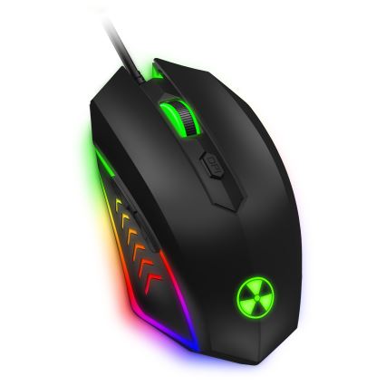 CONNECT IT CKM-3200-CS - LED RGB Bedraad gamingtoetsenbord en gamen muis 1200/1800/2400/3600 DPI met CZ/SK-lokalisatie zwart