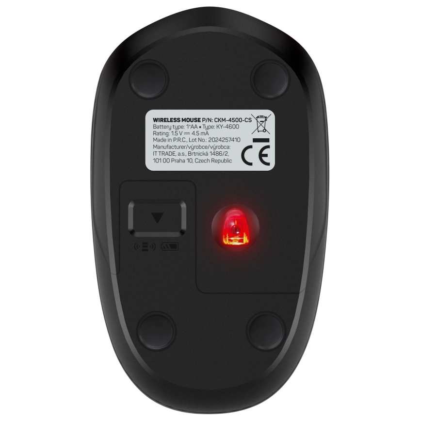 CONNECT IT CKM-4500-CS - Clavier et souris sans fil 1000 DPI avec localisation CZ/SK 1xAAA + 1xAA noir