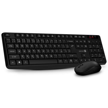 CONNECT IT CKM-4500-CS - Draadloos toetsenbord en muis 1000 DPI met CZ/SK-lokalisatie 1xAAA + 1xAA zwart