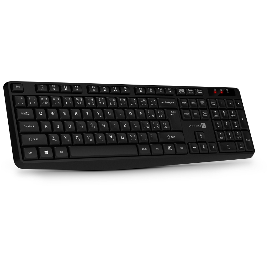 CONNECT IT CKM-4500-CS - Draadloos toetsenbord en muis 1000 DPI met CZ/SK-lokalisatie 1xAAA + 1xAA zwart
