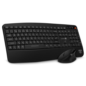 CONNECT IT CKM-6010-CS - Ergonomisch draadloos toetsenbord en muis 800/1200/1600/2400 DPI met CZ/SK-lokalisatie 1xAA + 2xAAA zwart