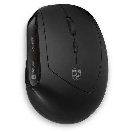 CONNECT IT CKM-6010-CS - Ergonomisch draadloos toetsenbord en muis 800/1200/1600/2400 DPI met CZ/SK-lokalisatie 1xAA + 2xAAA zwart