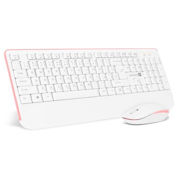 CONNECT IT CKM-7801-CS - Draadloos toetsenbord en muis 1200 DPI met CZ/SK-lokalisatie 1xAAA + 1xAA wit/roze