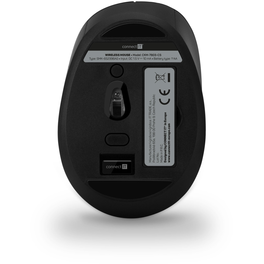 CONNECT IT CKM-7803-CS - Clavier et souris sans fil 1200 DPI avec localisation CZ/SK 1xAAA + 1xAA noir