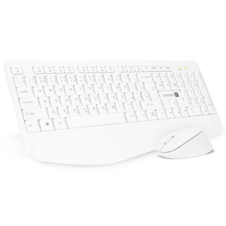 CONNECT IT CKM-7804-CS - Clavier et souris sans fil 1200 DPI avec localisation CZ/SK 1xAAA + 1xAA blanc