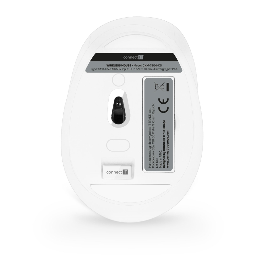 CONNECT IT CKM-7804-CS - Clavier et souris sans fil 1200 DPI avec localisation CZ/SK 1xAAA + 1xAA blanc
