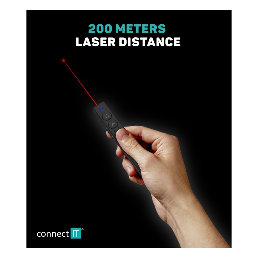 CONNECT IT CLP-2050-BK - Draadloze presentator met laserpointer 1xAAA