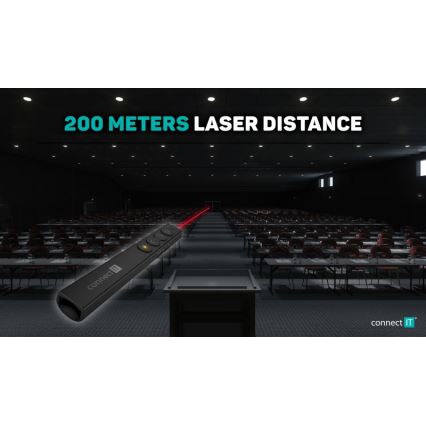 CONNECT IT CLP-2050-BK - Draadloze presentator met laserpointer 1xAAA