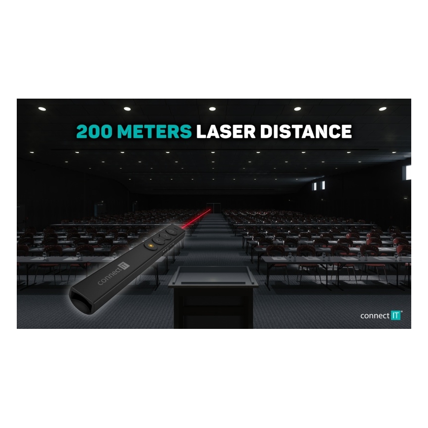 CONNECT IT CLP-2050-BK - Draadloze presentator met laserpointer 1xAAA