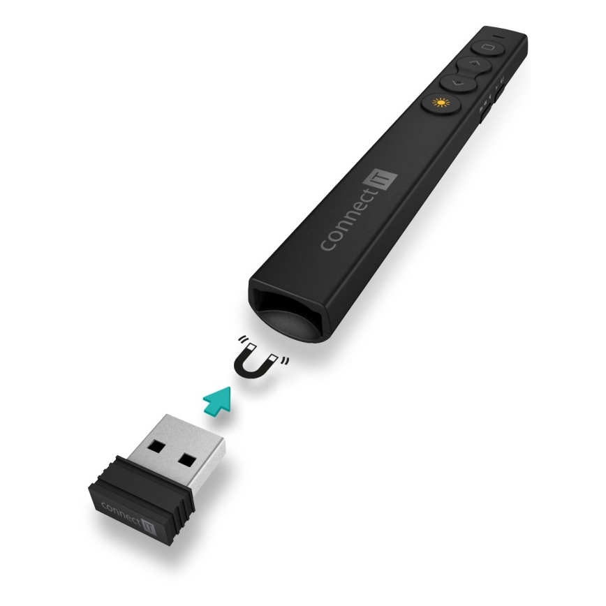 CONNECT IT CLP-2050-BK - Draadloze presentator met laserpointer 1xAAA