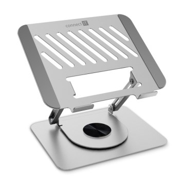 CONNECT IT CMF-2100-SL - Draaibare laptopstandaard zilver