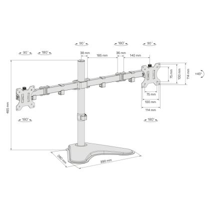 CONNECT IT CMF-3204-BK - Support universel pour 2 écrans 13-32” noir