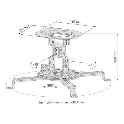 CONNECT IT CMF-6020-BK - Plafondprojectorhouder zwart