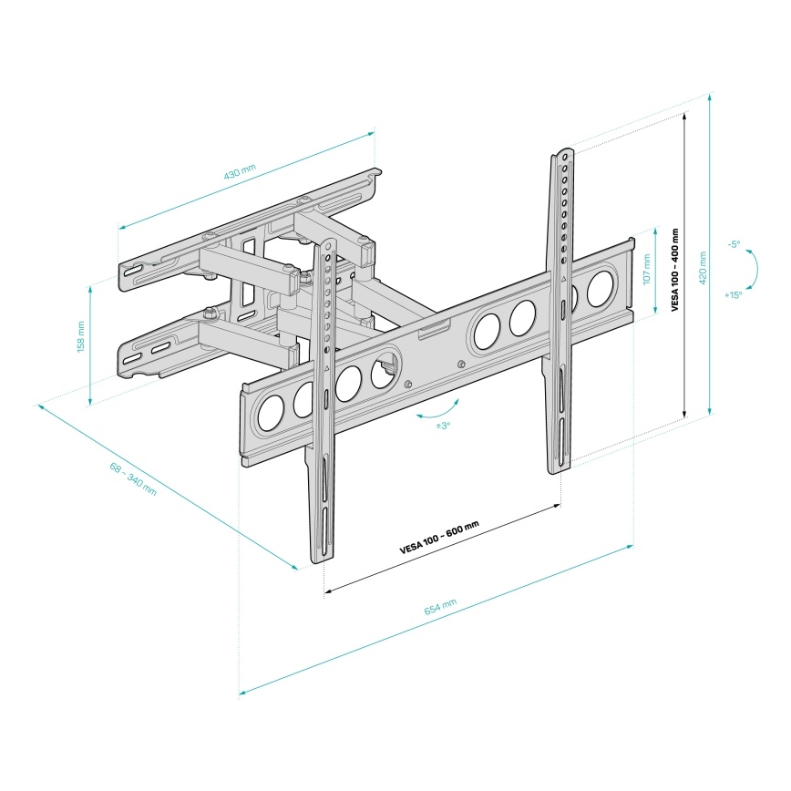 CONNECT IT CMH-7600-BK - Wandhouder voor TV 32-70” zwart