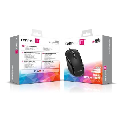CONNECT IT CMO-1200-BK - Bedrade muis 1000 DPI zwart