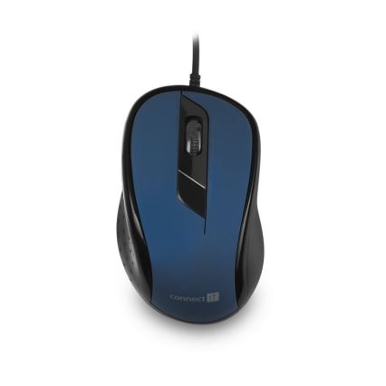 CONNECT IT CMO-1200-BL - Bedrade muis 1000 DPI zwart/blauw