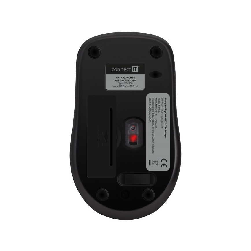 CONNECT IT CMO-2230-BK - Draadloze stille muis MUTE 1200 DPI 1xAA zwart