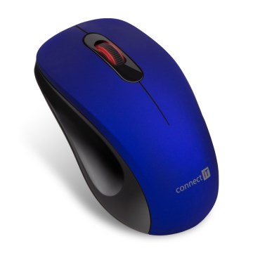 CONNECT IT CMO-2230-BL - Draadloze stille muis MUTE 1200 DPI 1xAA zwart/blauw